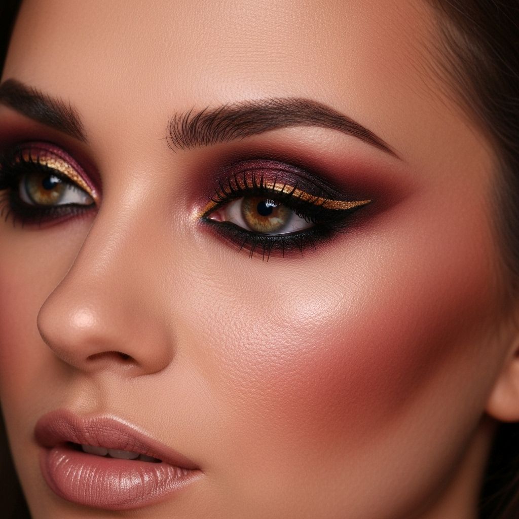 Red carpet glam makeup